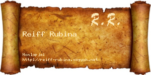 Reiff Rubina névjegykártya